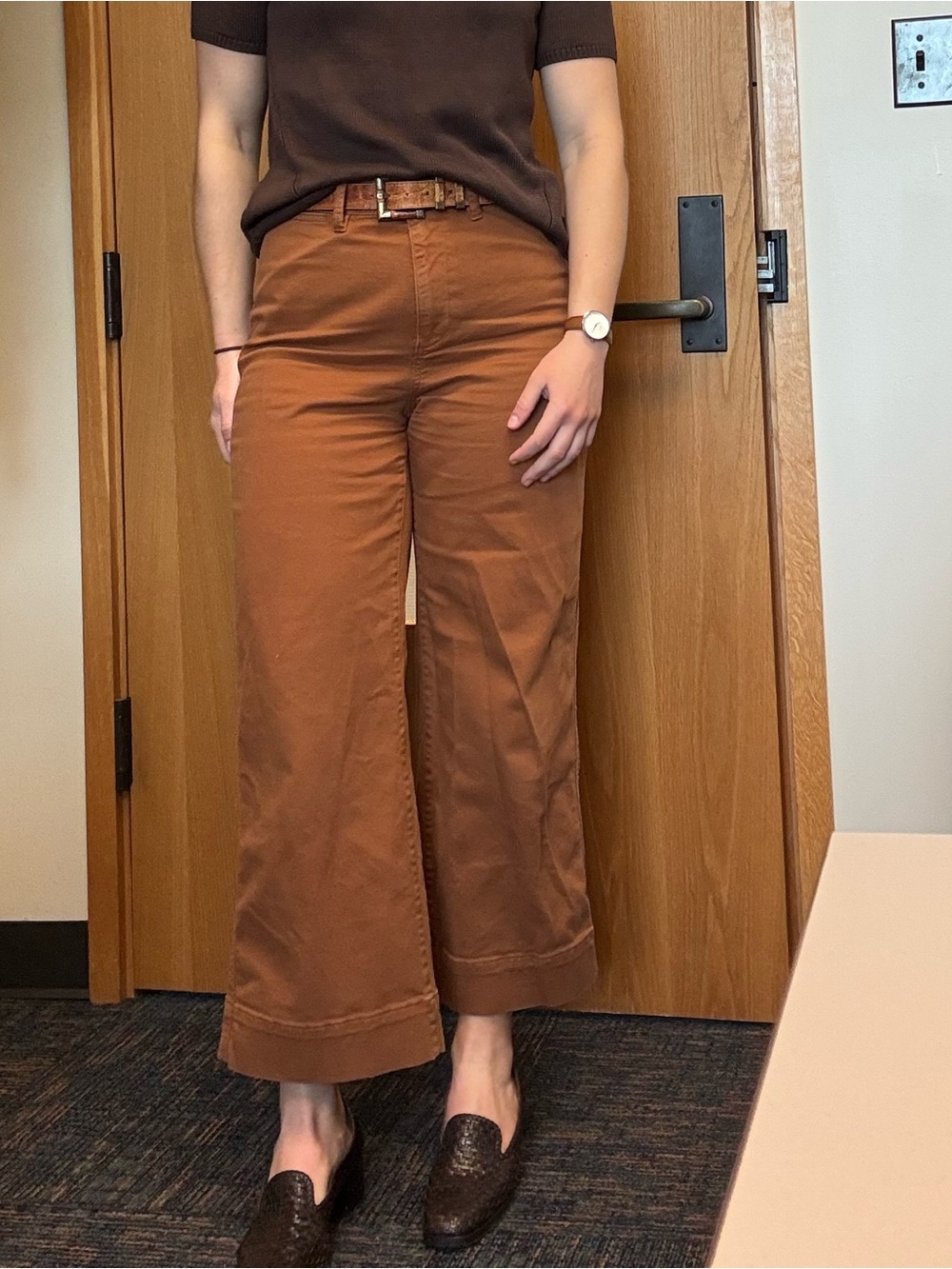 GAP Women’s Rust Brown High Rise Wide-Leg Crop